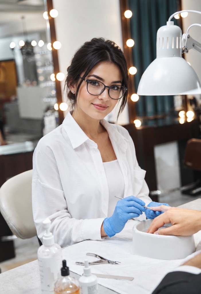 Мастер NailStudio за работой в салоне